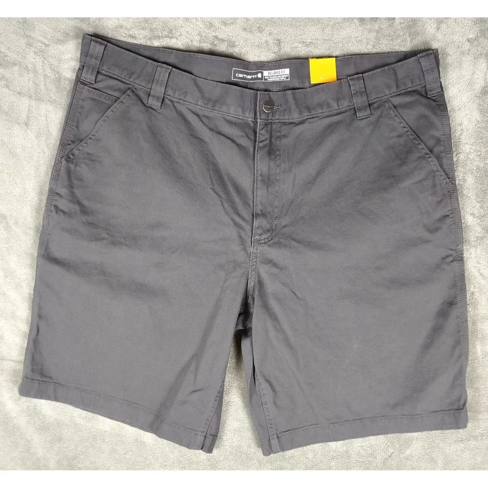 Carhartt Rugged Flex Work Canvas Work Relaxed‎ Fit Gray Shorts Mens 42 BS2514-M
